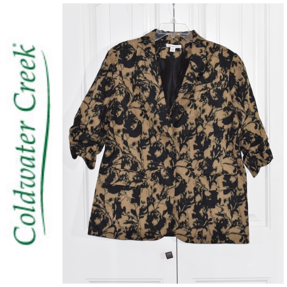 Coldwater Creek Jackets & Blazers - 1/2 Sleeve Jacket Sz XL 18 NWT Black Tan Blazer